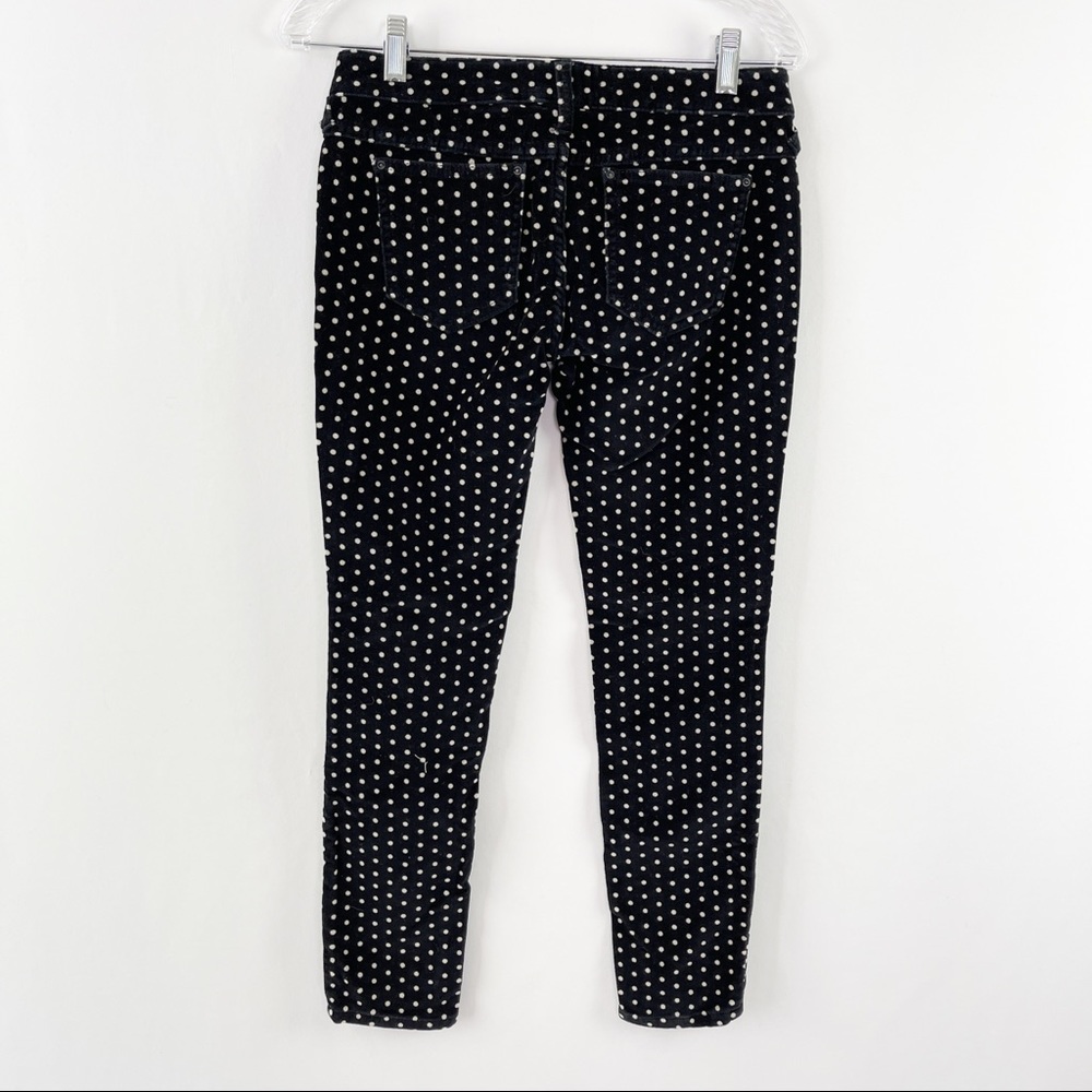 Free People Size 26 Black Polka Dot Corduroy Skinny Jeans Pants - Picture 3 of 5